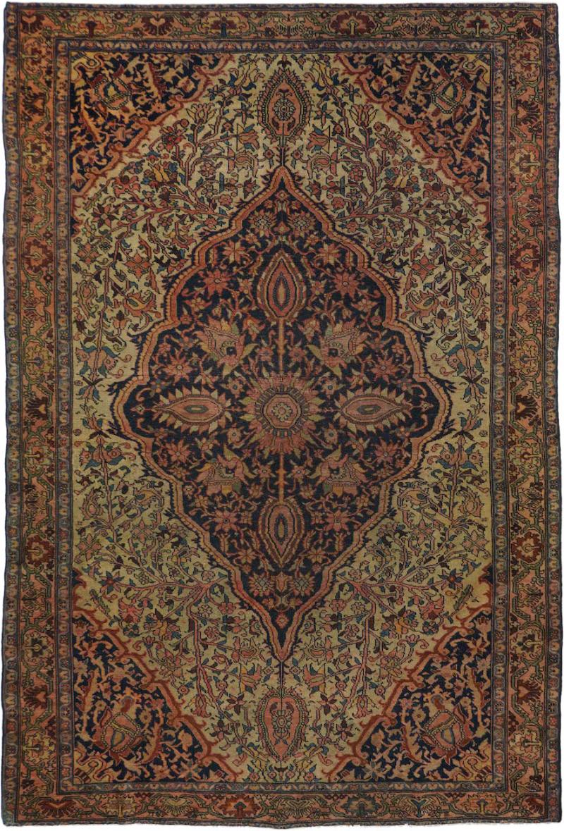 Antique Malayer Rug 4 7 x 6 8 