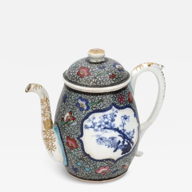 Antique Meiji Japanese Cloisonne Enamel on Porcelain Cloisonne Teapot Totai