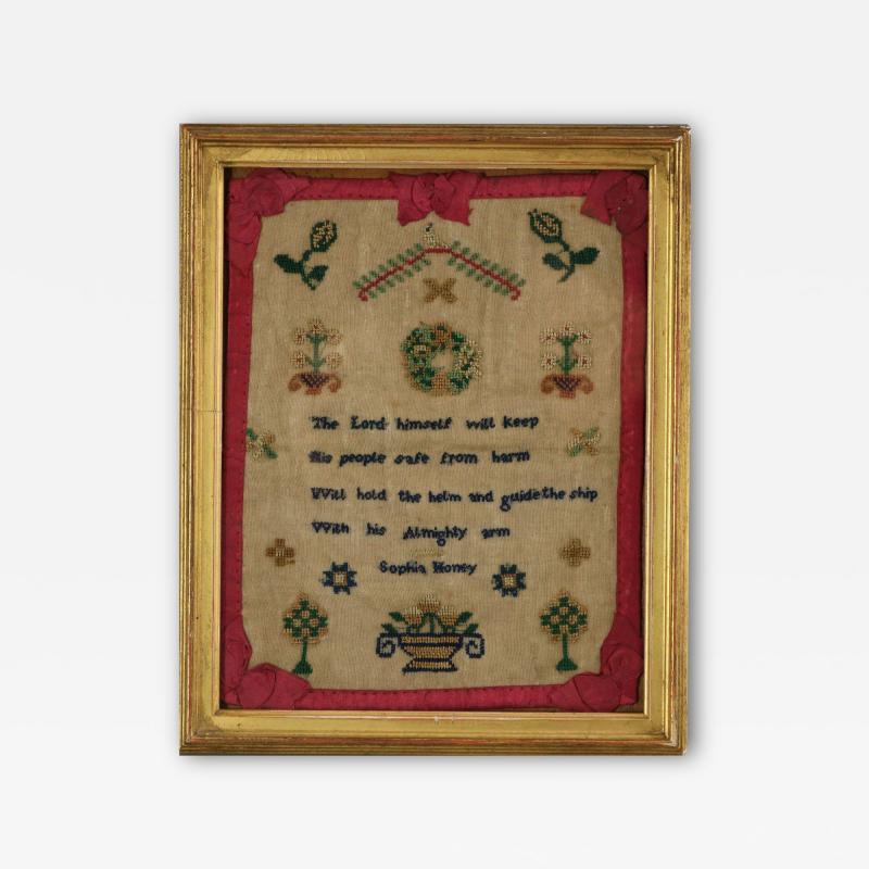 Antique Miniature Sampler circa 1800 by Sophia Honey