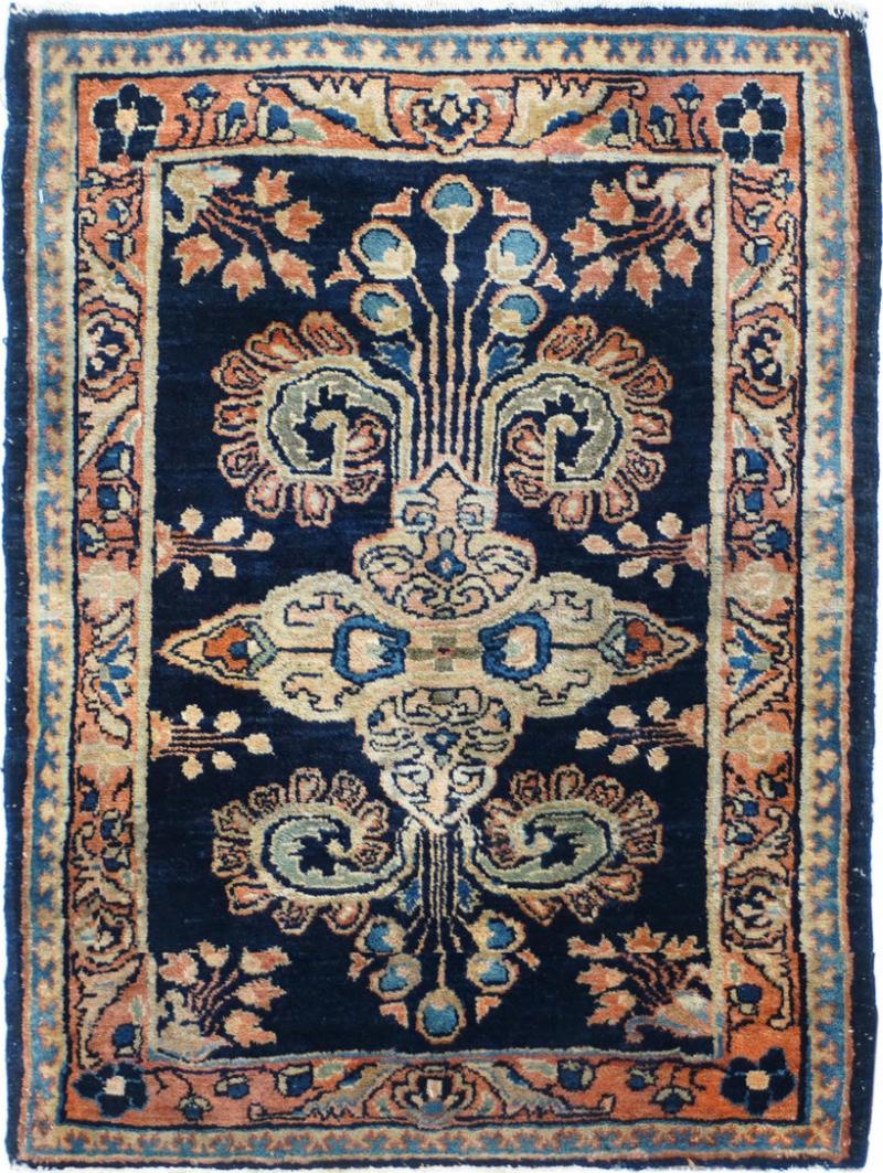 Antique Mohajeran Sarouk Rug 19 x 25