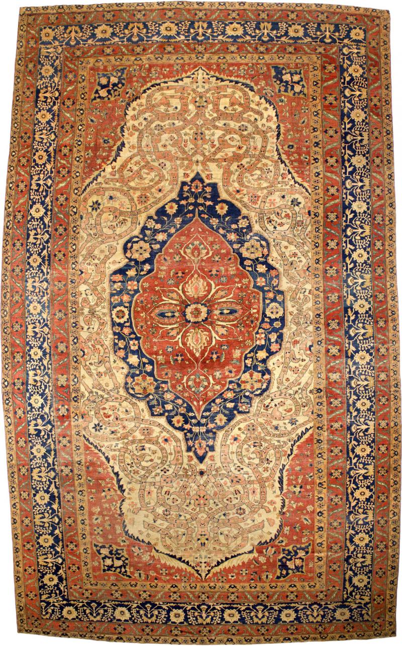 Antique Mohtasham Kashan Area Rug 10 2 x 17 0 