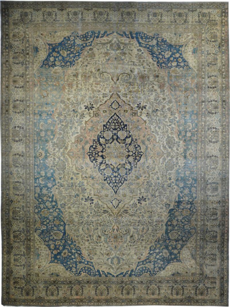 Antique Mohtasham Kashan Rug 10 0 x 13 0 