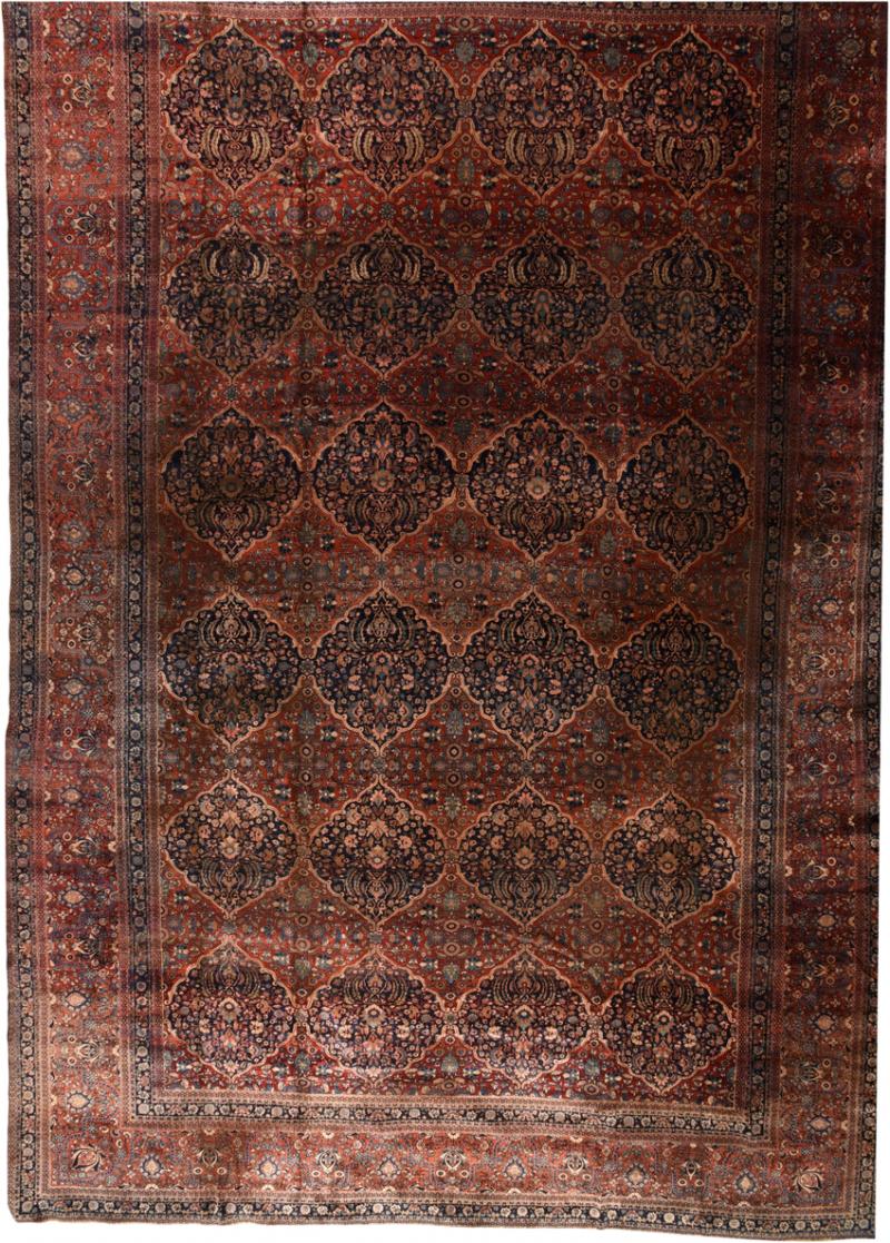 Antique Mohtasham Kashan Rug 13 3 x 20 4 