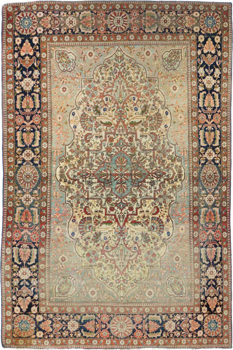 Antique Mohtasham Kashan Rug 4 4 x 6 11 