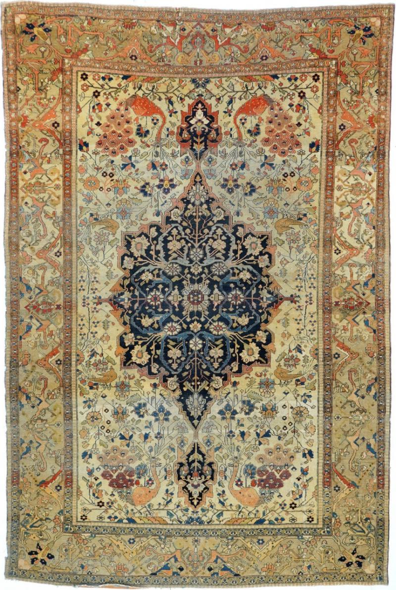 Antique Mohtasham Kashan Rug 4 4 x 6 7 