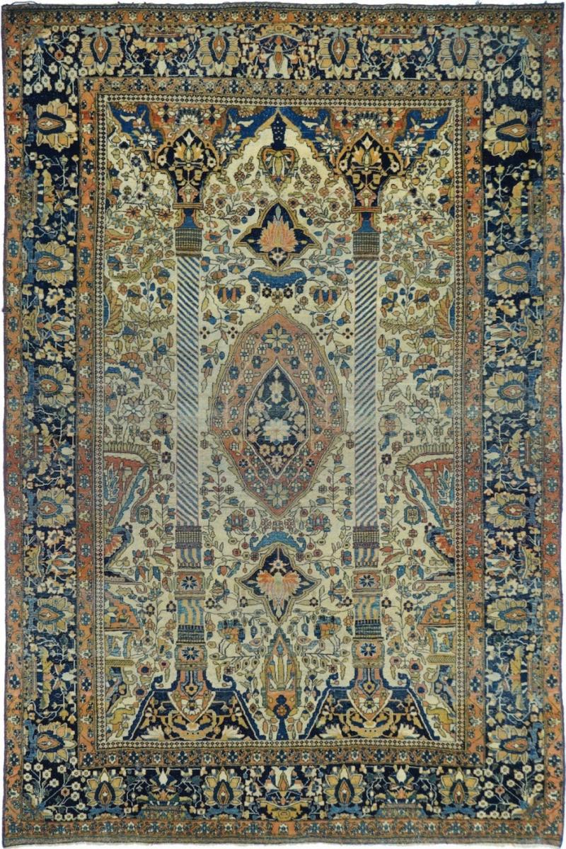 Antique Mohtasham Kashan Rug 4 5 x 6 7 