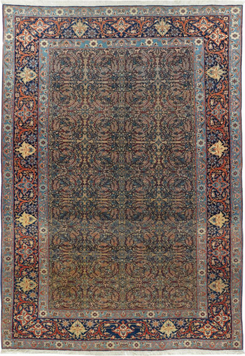 Antique Mohtasham Kashan Rug 4 7 x 6 8 
