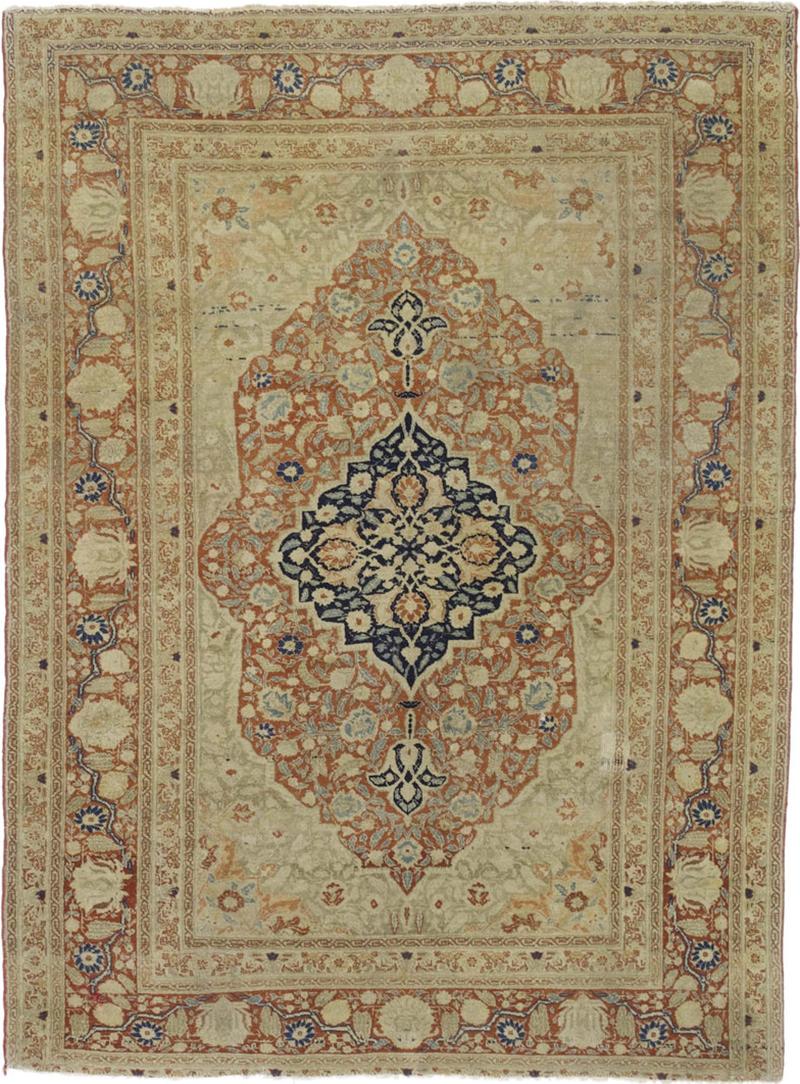 Antique Mohtasham Kashan Rug 43 x 5 x 7 