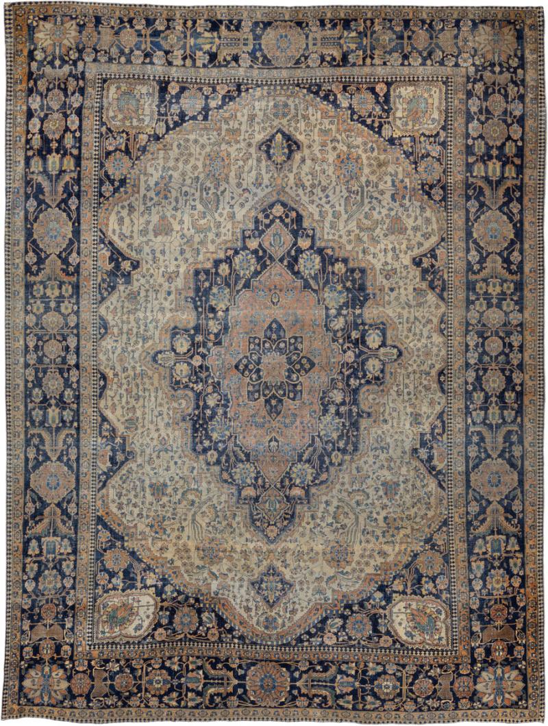 Antique Mohtasham Kashan Rug 7 2 x 9 11 