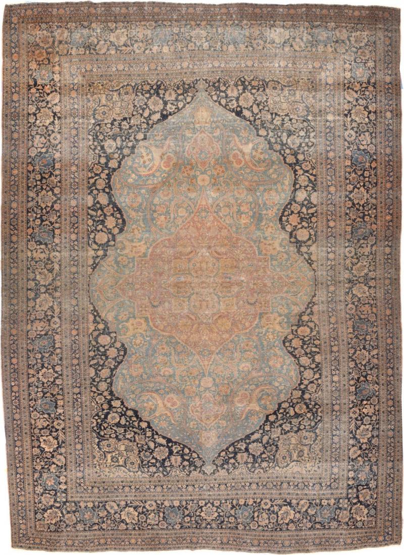 Antique Mohtasham Kashan Rug 7 6 x 10 9 