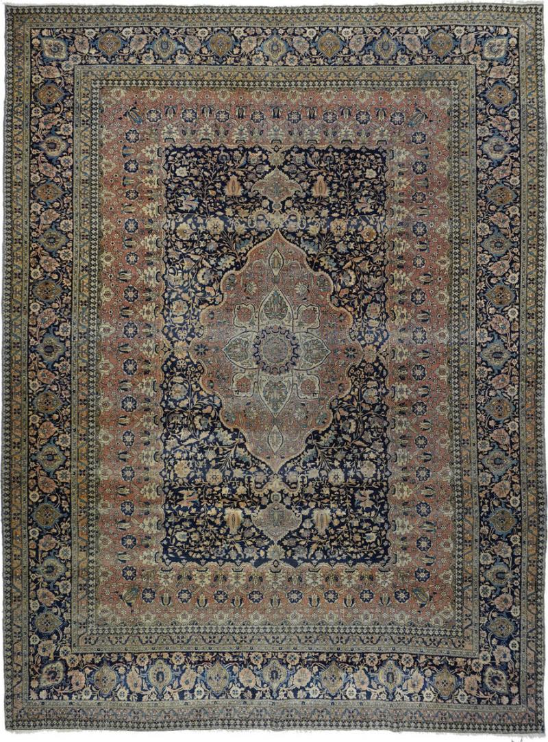 Antique Mohtasham Kashan Rug 7 8 x 10 4 