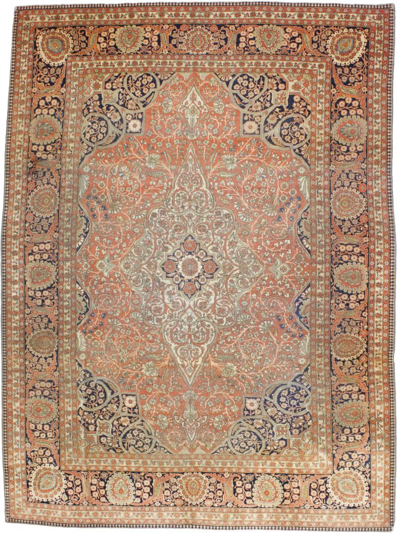 Antique Mohtasham Kashan Rug 8 4 x 11 4 
