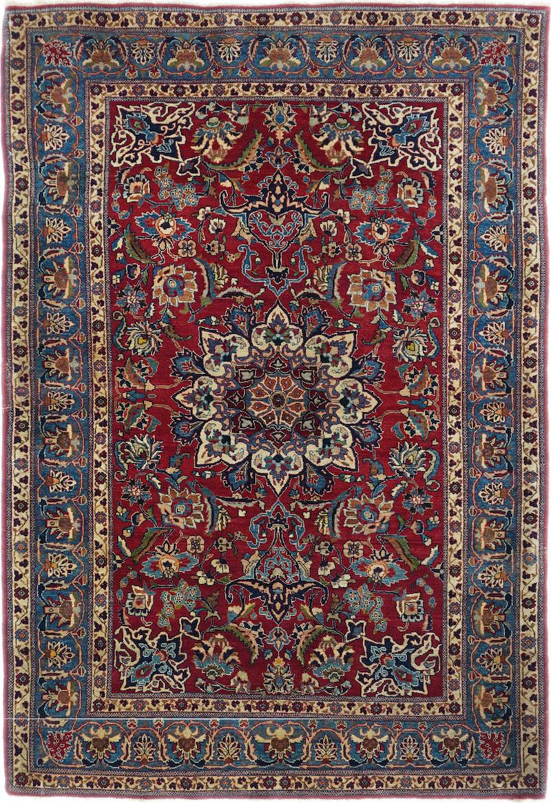 Antique Nain Rug 3 6 x 5 2 
