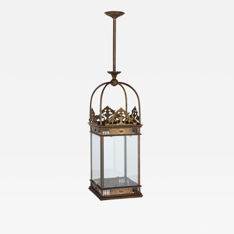Antique Neoclassical style brass hall lantern