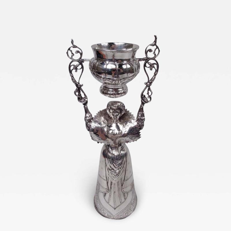 Antique Neresheimer Hanau Silver Wedding Cup with Baroque Dame