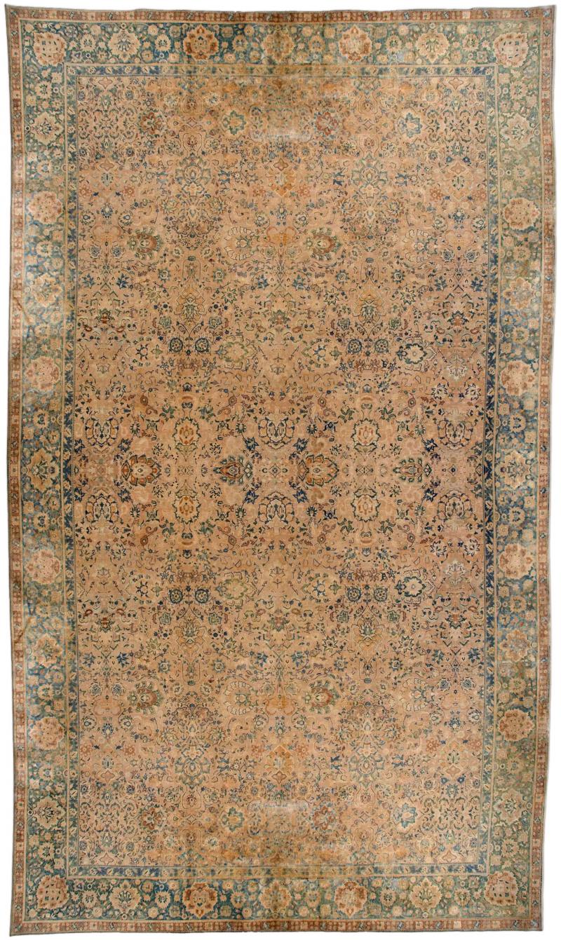 Antique North Indian Botanic Handmade Wool Rug