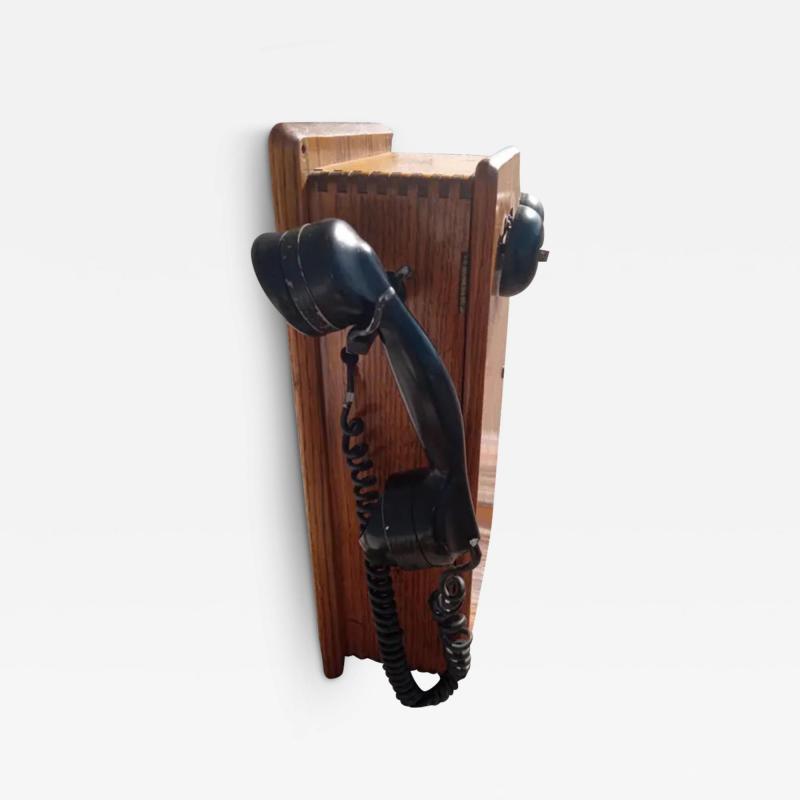 Antique Oak Wall Phone