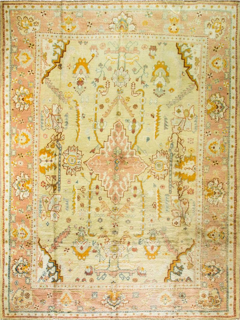 Antique Oushak Carpet 109 x 14