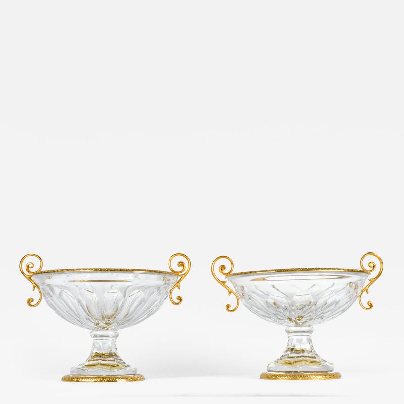 Antique Pair of French Cut Crystal Piece
