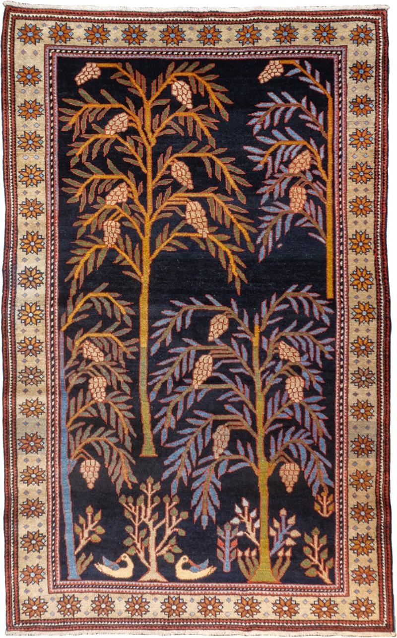 Antique Persian Bakhshayesh unusual Tree Design Rug 4 x 2 x 6 x 11 
