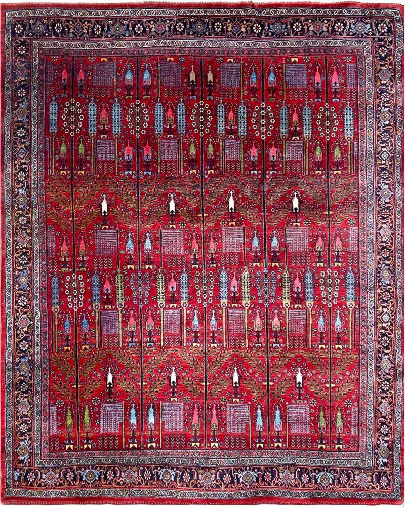 Antique Persian Bijar Halvayi Carpet Forest Design