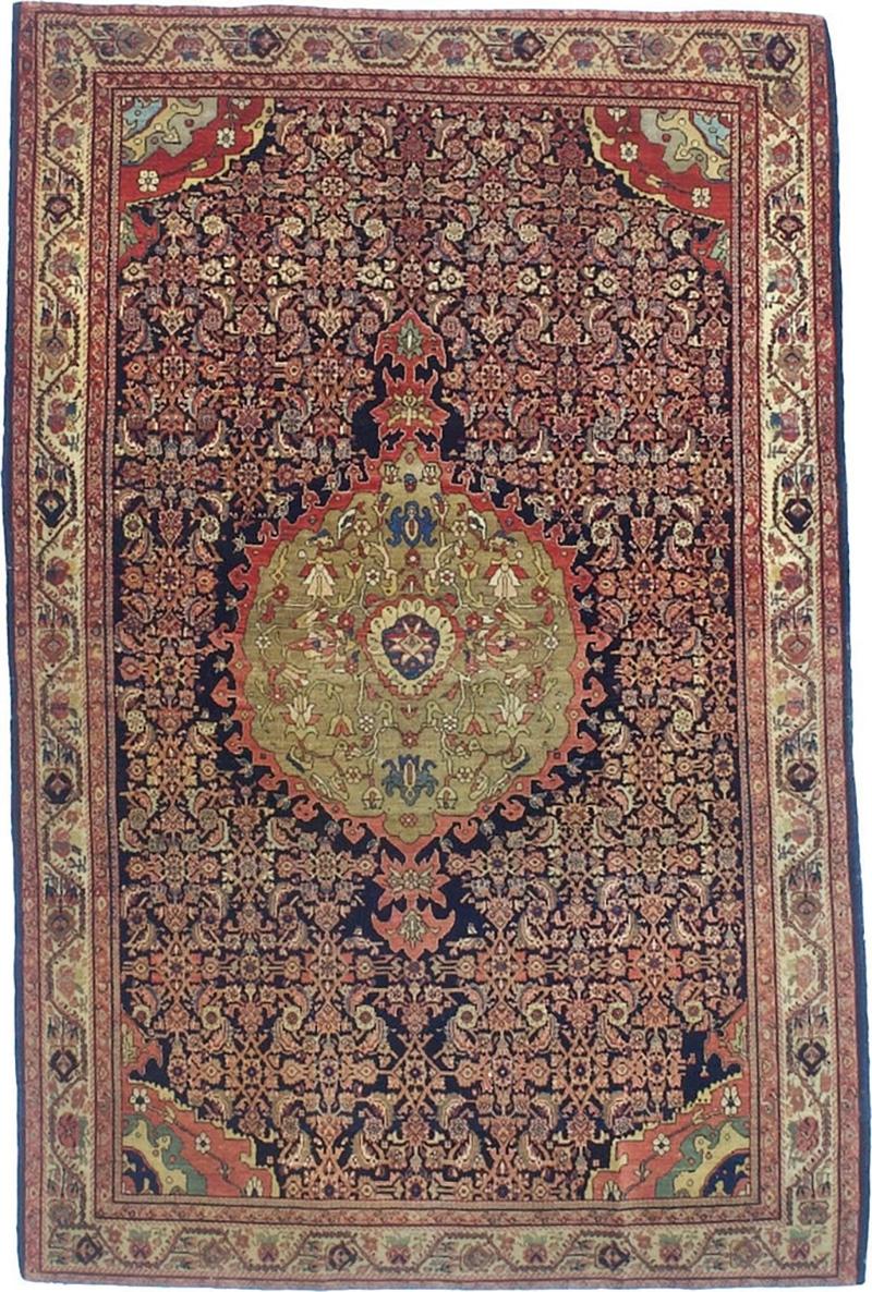 Antique Persian Farahan Rug 4 4 x 6 7 