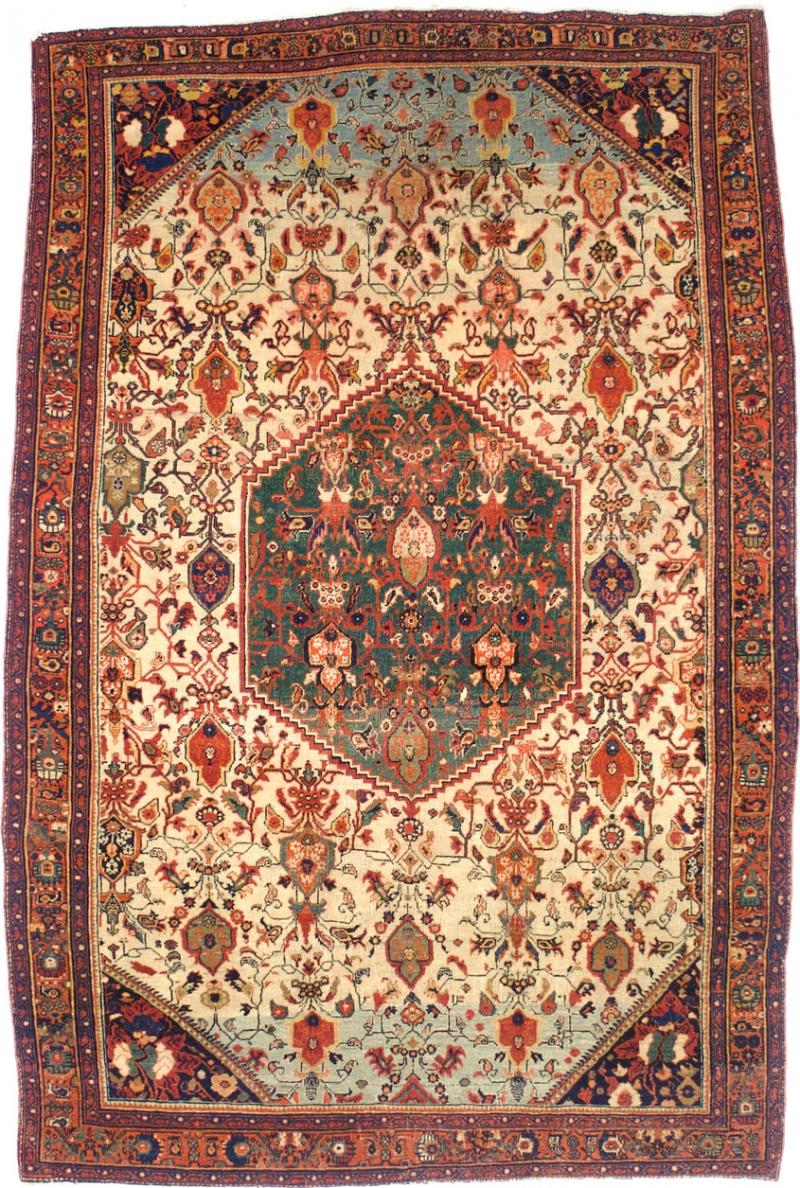 Antique Persian Farahan Rug 48 x 611