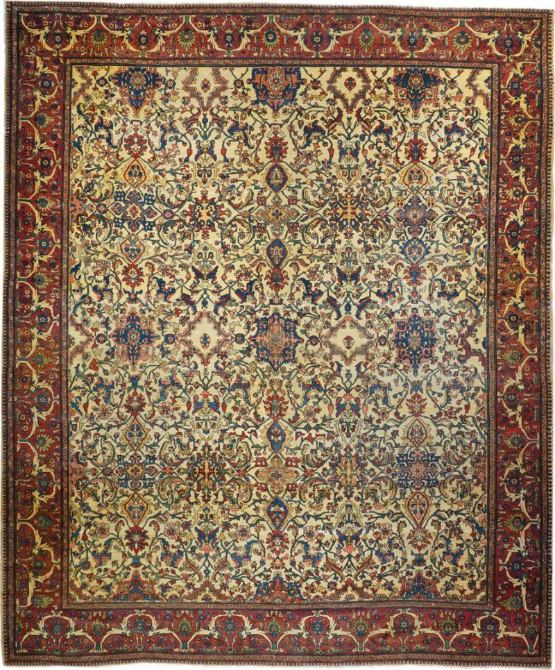 Antique Persian Farahan Sarouk Rug 110 x 130 