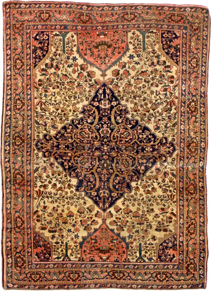 Antique Persian Farahan Sarouk Rug 47 x 65 