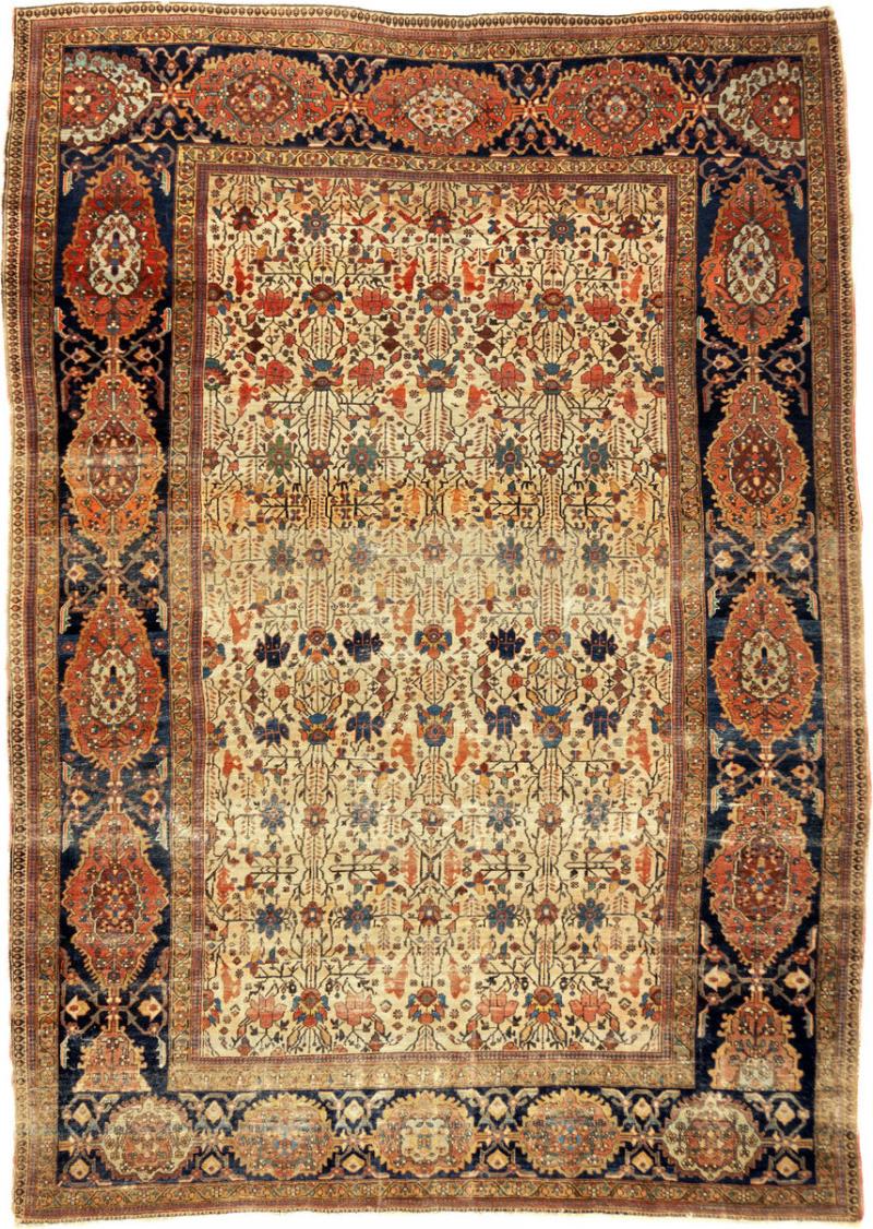 Antique Persian Farahan Sarouk Rug 6 10 x 9 6 
