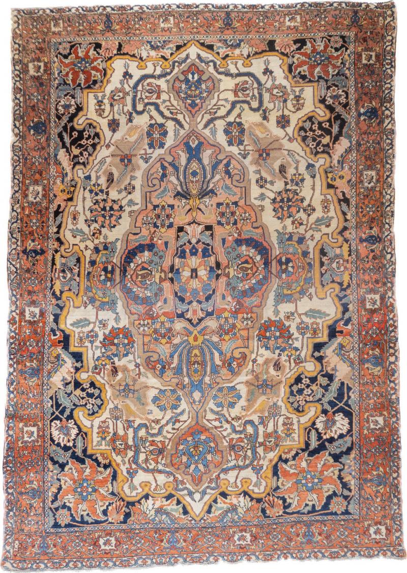 Antique Persian Farahan Sarouk Rug 6 7 x 9 7 