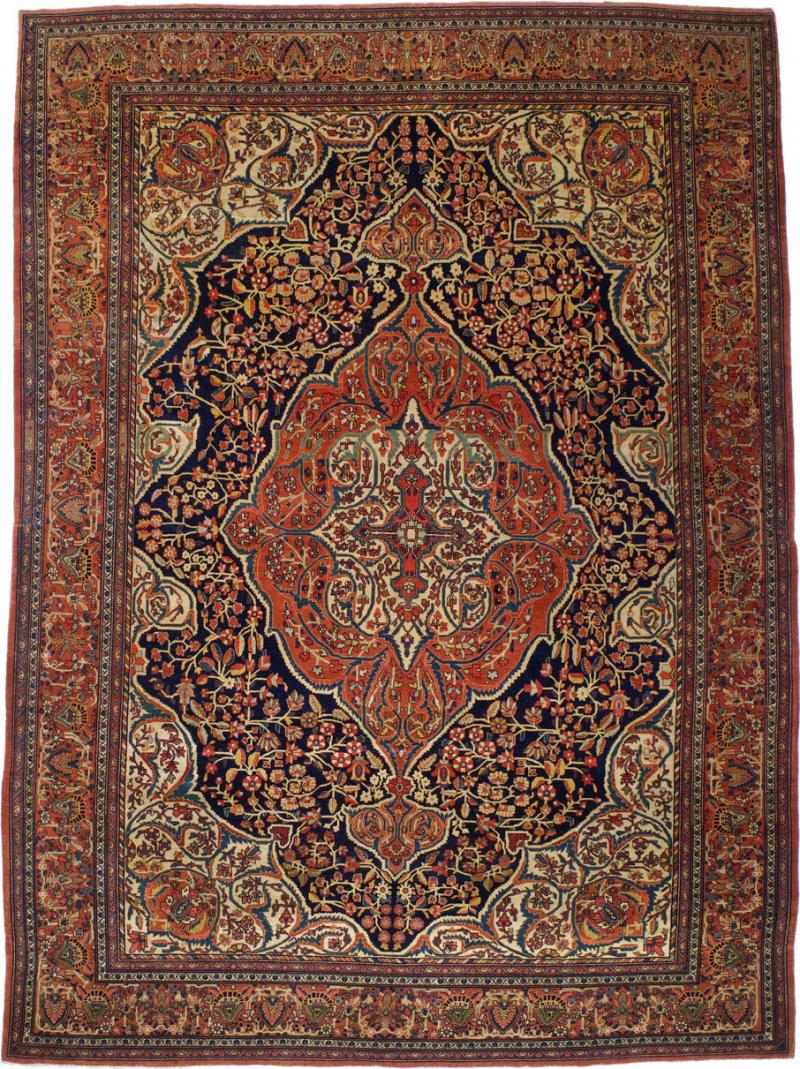 Antique Persian Farahan Sarouk Rug 8 10 x 12 5 