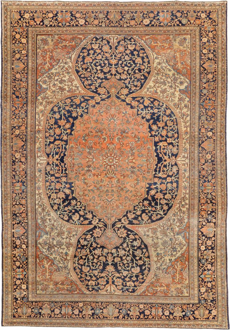 Antique Persian Farahan Sarouk Rug 9 4 x 12 1 