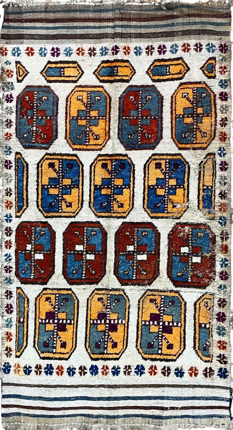 Antique Persian Gabbeh Rug Unusual AS IS