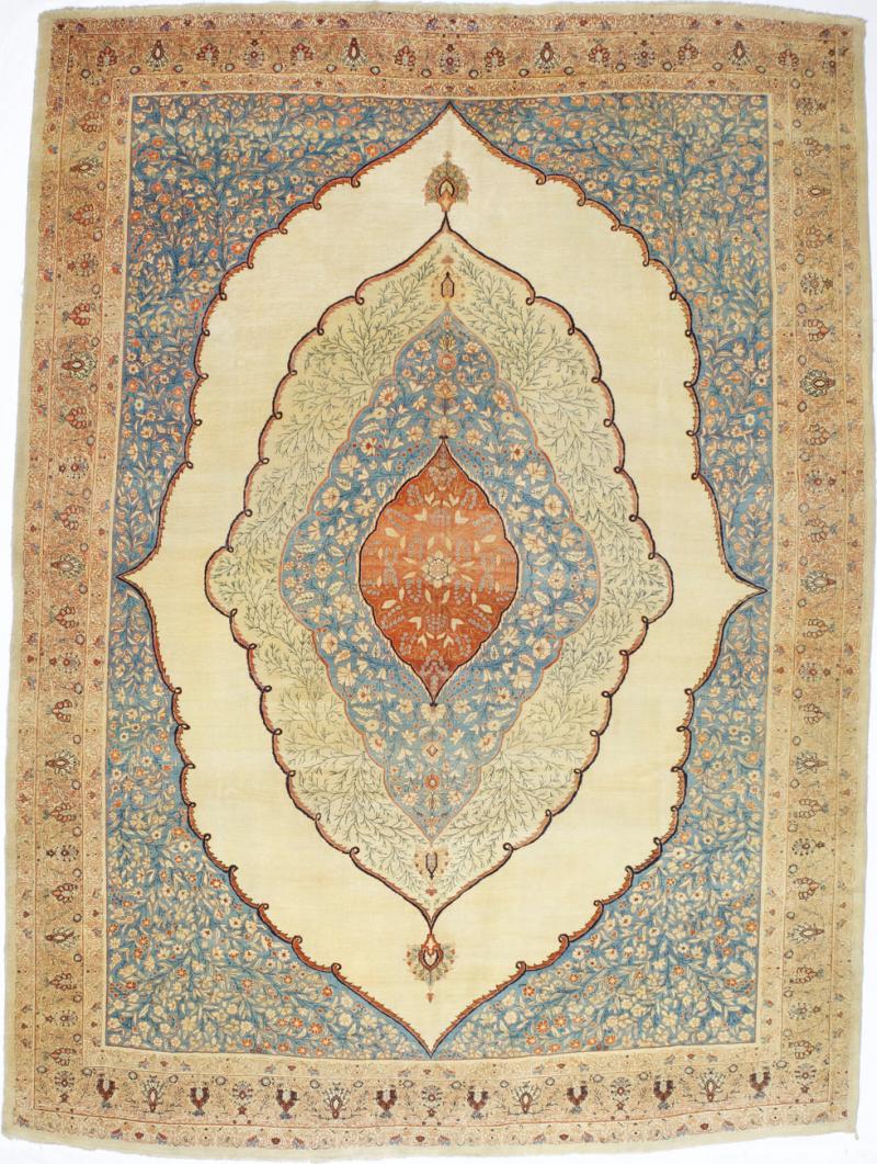 Antique Persian Haji Jailli Tabriz Rug 8 7 x 11 8 