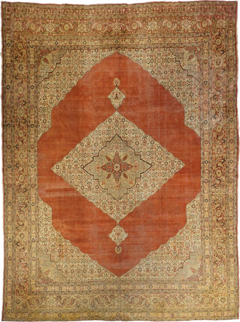 Antique Persian Haji Jalili Tabriz Rug 9 0 x 12 7 