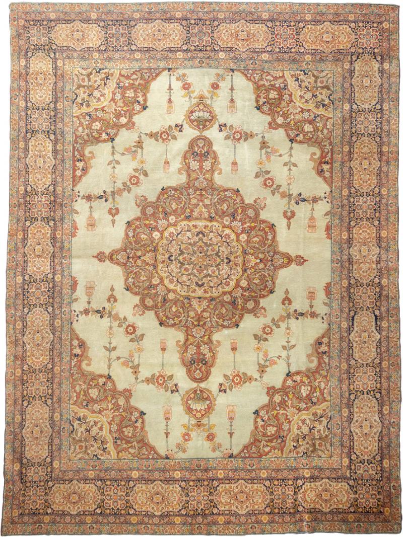 Antique Persian Haji Jalili Tabriz Rug 9 1 x 12 9 