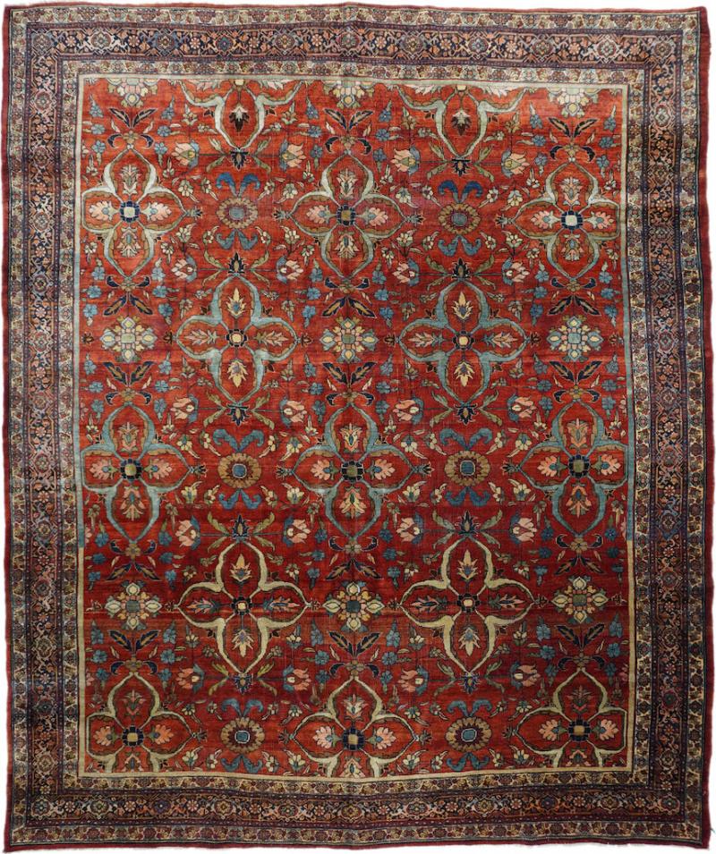 Antique Persian Halvai Bijar Rug 9 6 x 11 4 