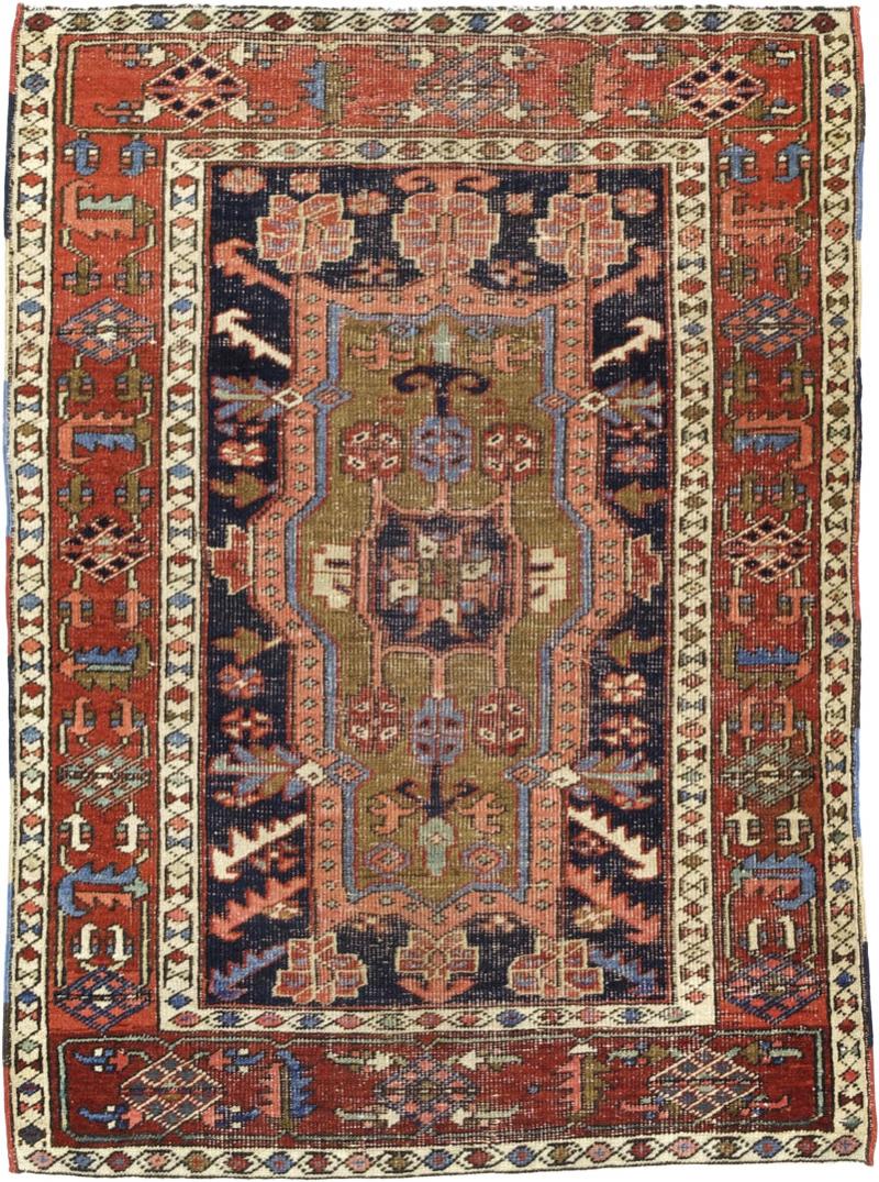 Antique Persian Heriz Rug 3 3 x 4 6 