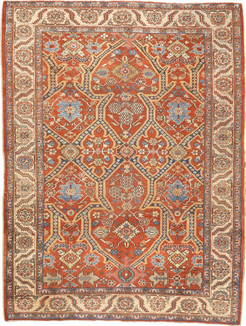 Antique Persian Heriz Rug 7 9 x 10 5 