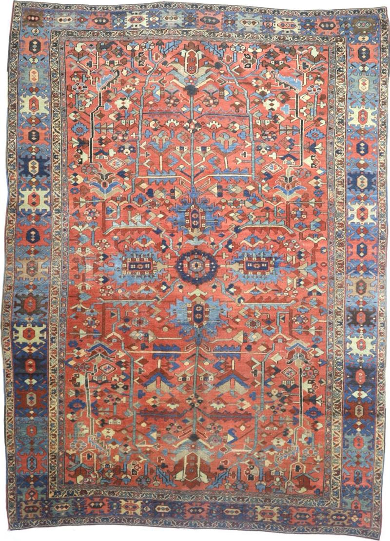 Antique Persian Heriz Rug 9 4 x 12 6 