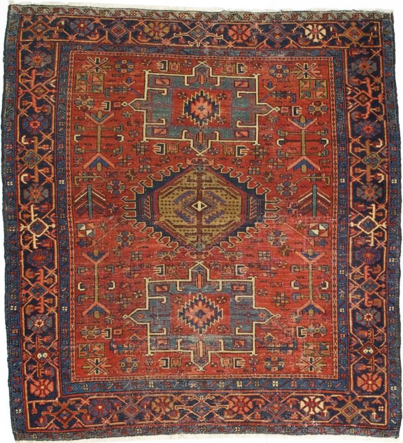 Antique Persian Karajeh Heriz Rug 5 2 x 5 6 