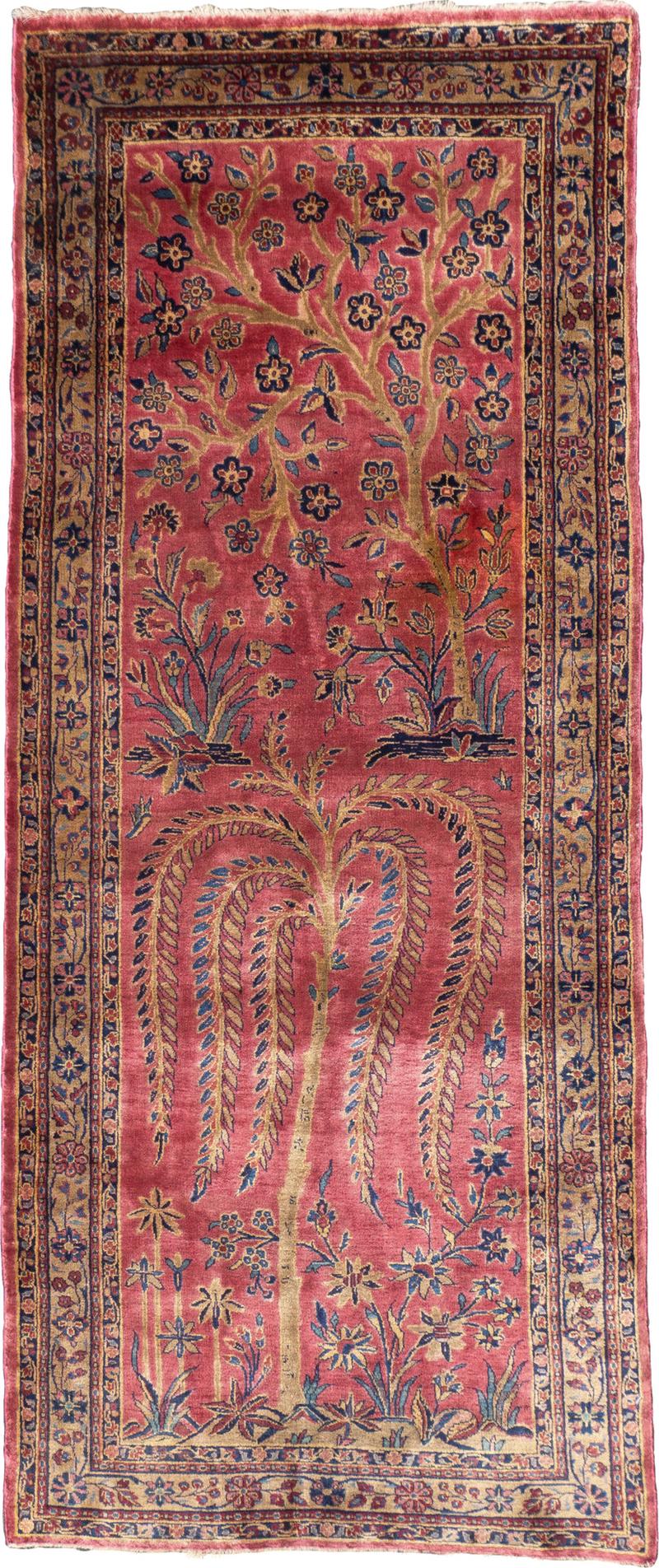 Antique Persian Kashan Rug 21 x 50 