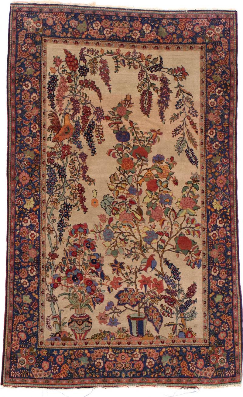 Antique Persian Kashan Rug 42 x 611 