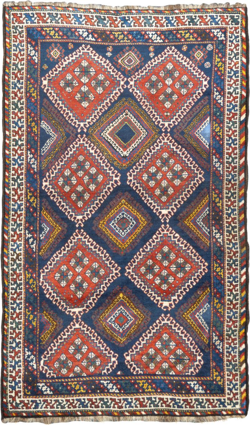 Antique Persian Khamseh Rug 50 x 82