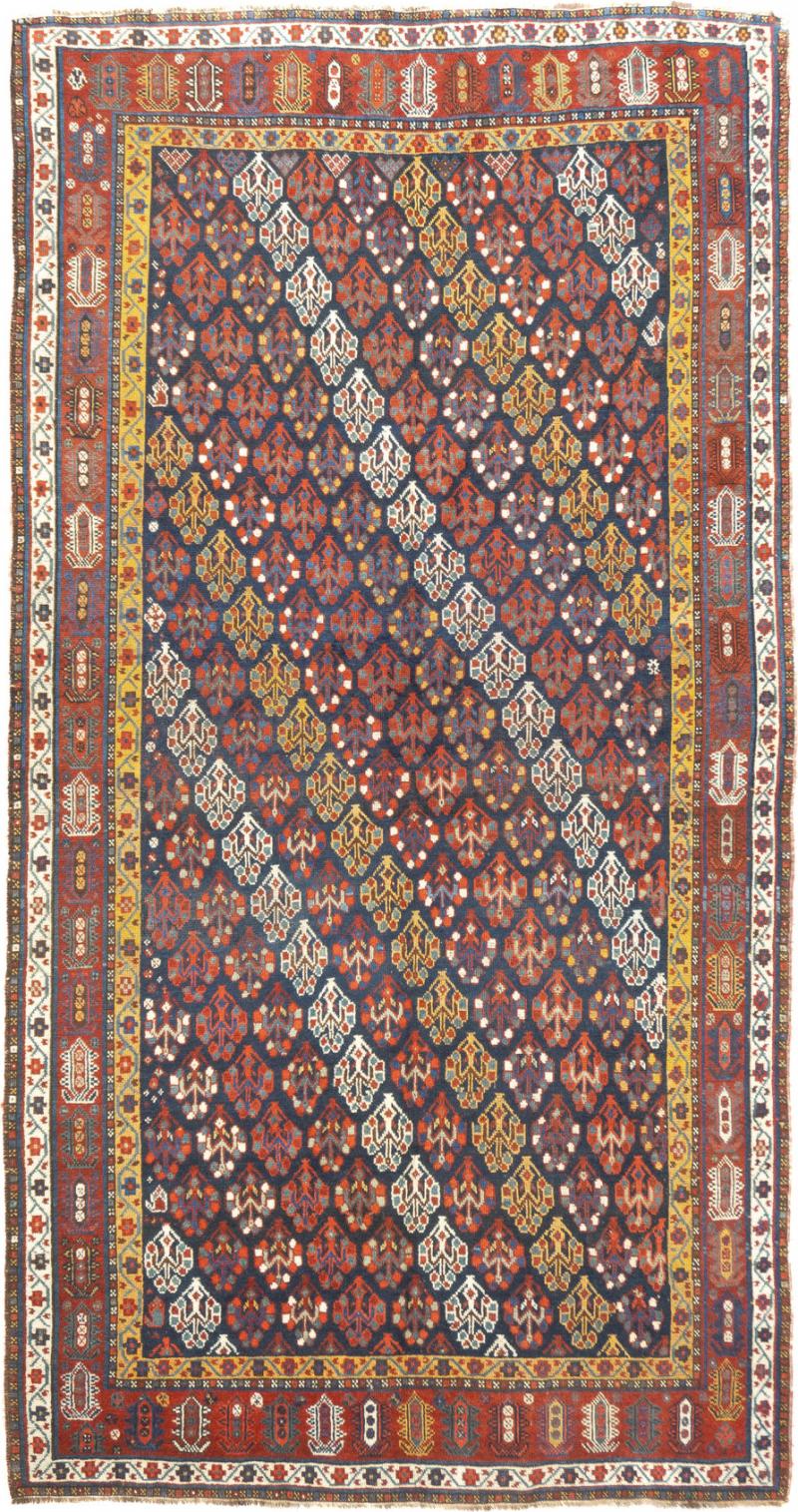Antique Persian Khamseh Rug 53 x 96