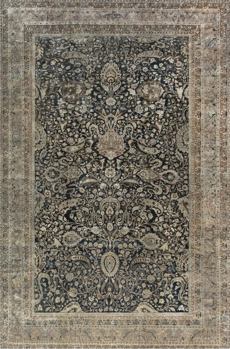 Antique Persian Khorassan Handmade Wool Rug