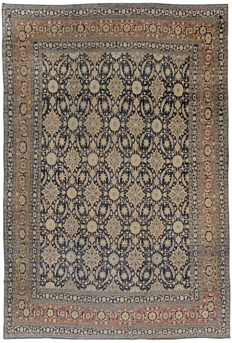 Antique Persian Kirman Botanic Handmade Wool Carpet