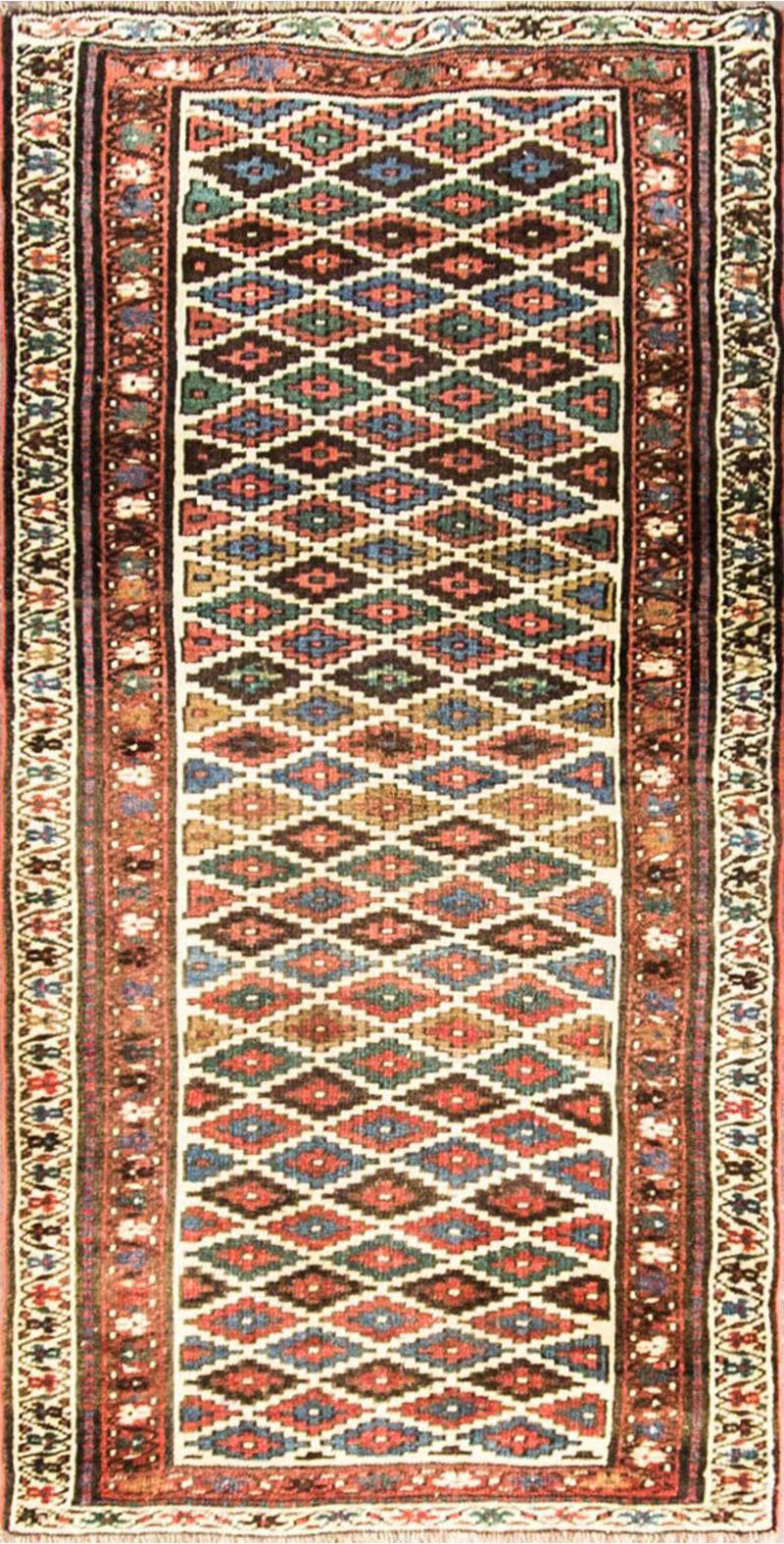 Antique Persian Kurdish Jaft Runner
