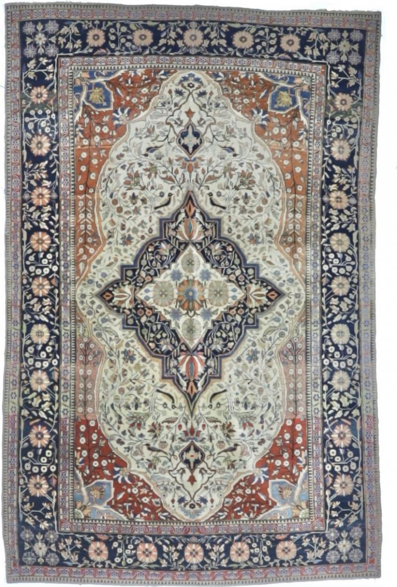 Antique Persian Mohtasham Kashan Rug 4 2 x 6 5 